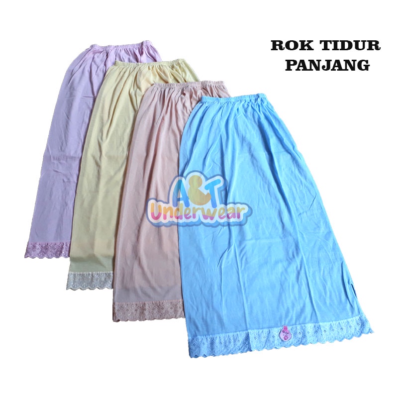 AT339-Rok Tidur Pendek Panjang/Androk Pendek dan Panjang Daleman Gamis Wanita/Rok Katun