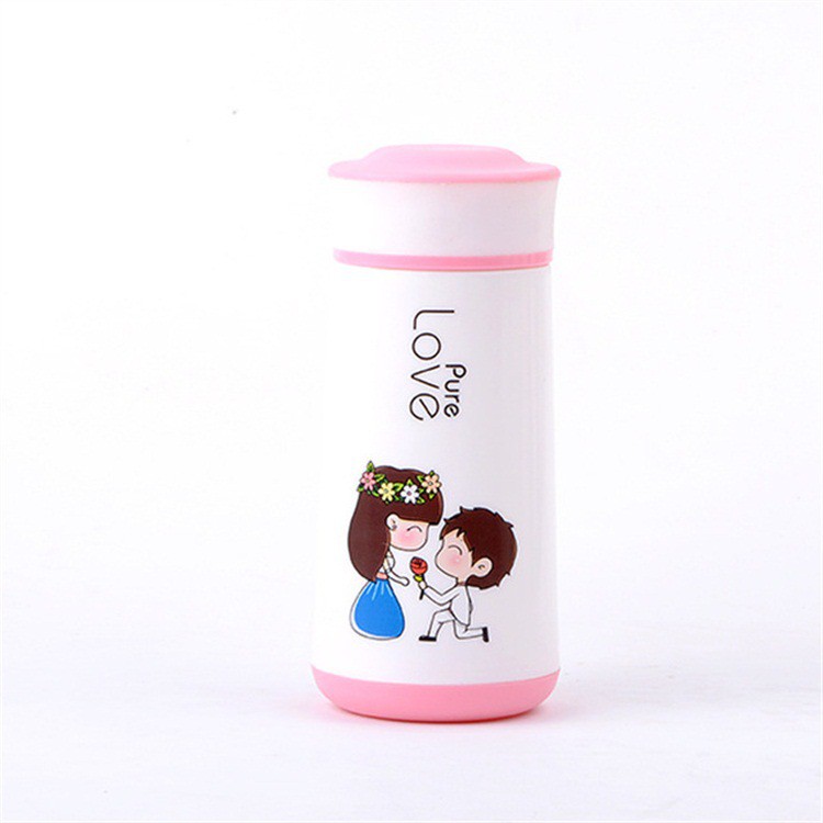 Botol Minum Kaca CARTOON ( Botol minum dengan motif kartun )-- LOVE