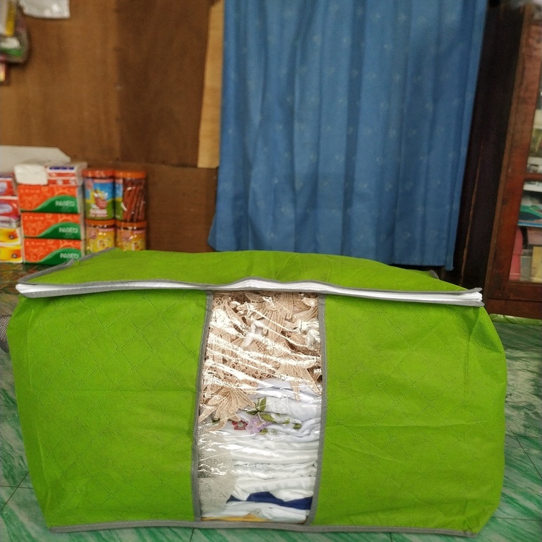 COD Tempat Penyimpanan Bed Cover Bamboo Storage Box Organizer Bag Kotak