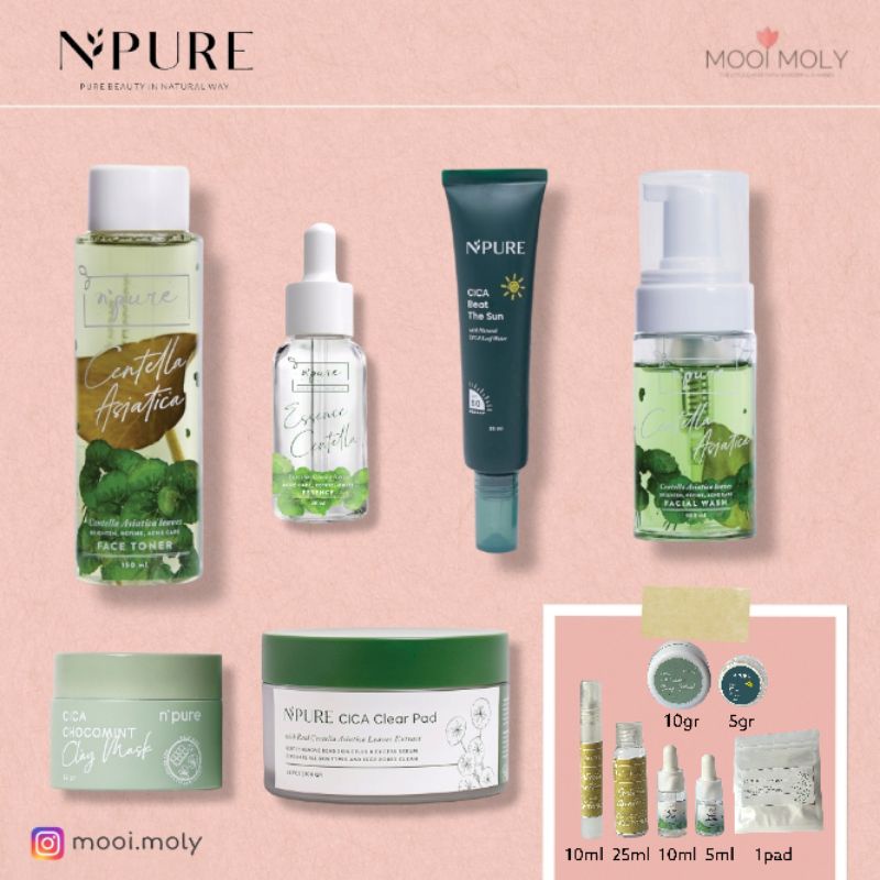 [Share in jar] NPURE Centella Asiatica Toner Essence Facial Wash Beat The Sun Sunscreen Cica Chocomi