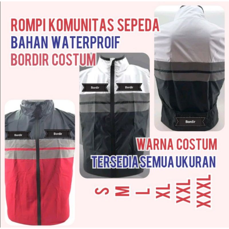 rompi sepeda brompton rompi komunitas sepeda gowes rompi olah raga rompi sepeda bordir costum