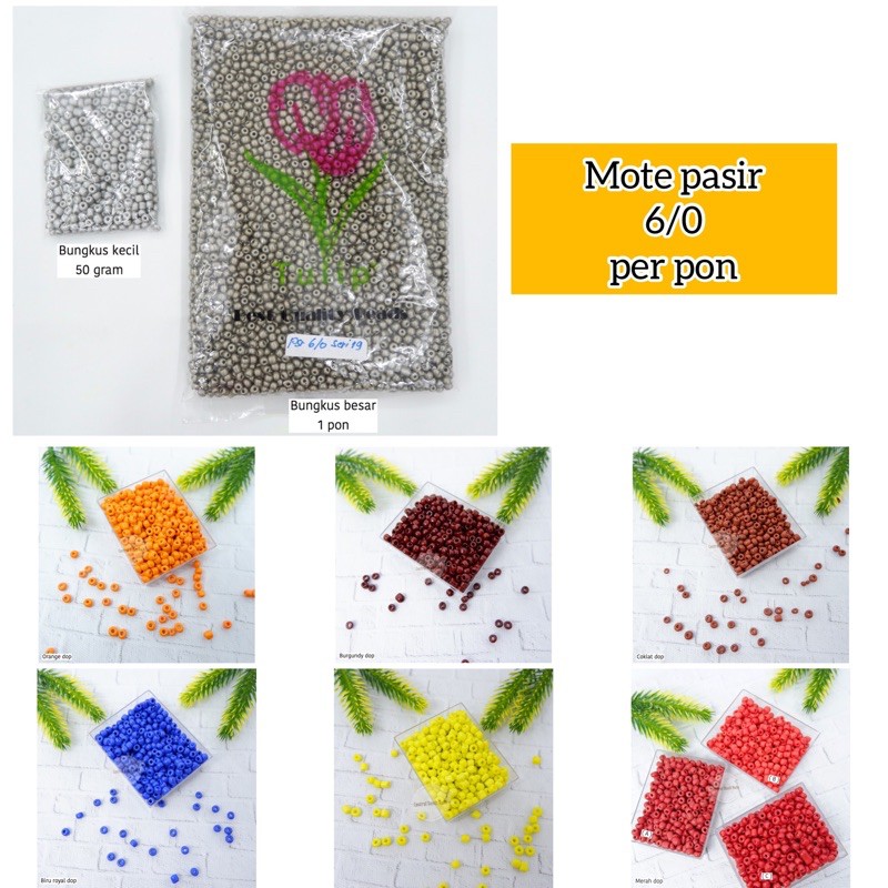(per pak) Mote pasir 6/0 doff / manik pasir