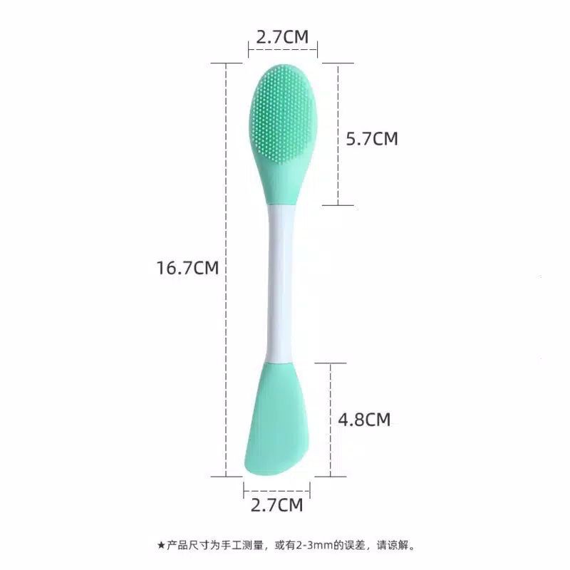 2 sisi kuas masker silikon + sikat komedo wajah