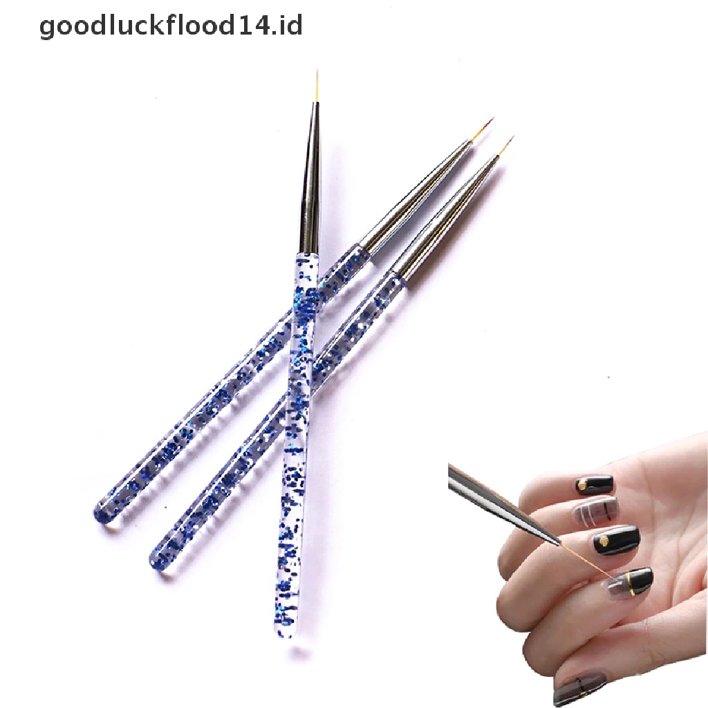 [OOID] 3pcs 7/9/11mm Sequins French Painting Brush Lines DIY Drawing Pen Manicure Tool ID