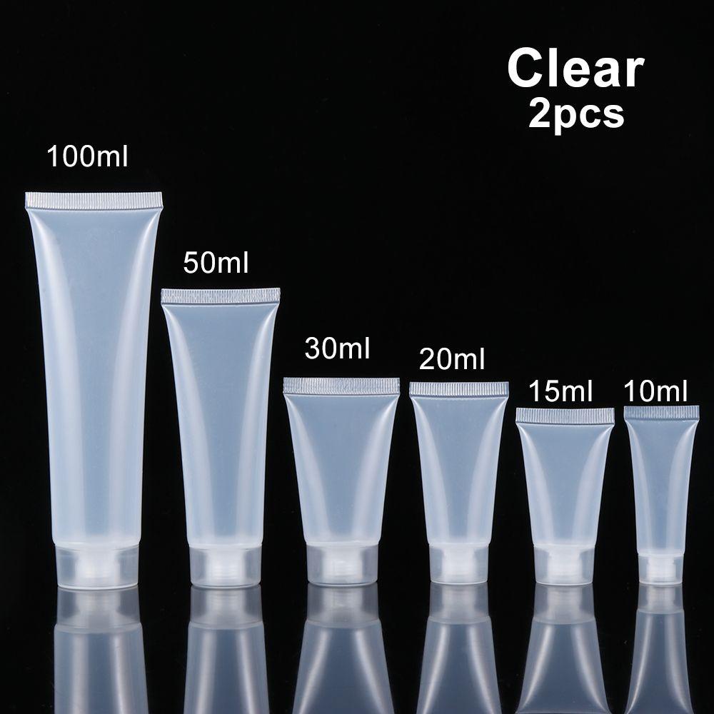 POPULAR 2PCS Matte/Clear Refillable Bottle Travel Size Shampoo Holder Lotion Packing Portable Empty Squeeze Containers Makeup Tool Cream Tube/Multicolor