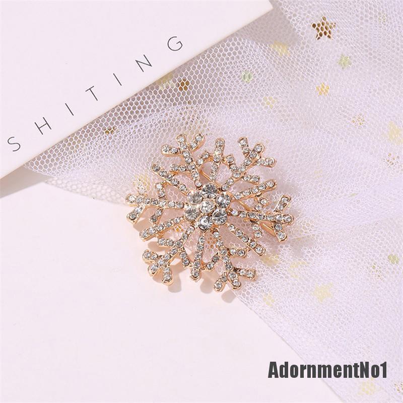 (Adornmentno1) Pin Bros Snowflake Hiasan Berlian Imitasi Untuk Wanita