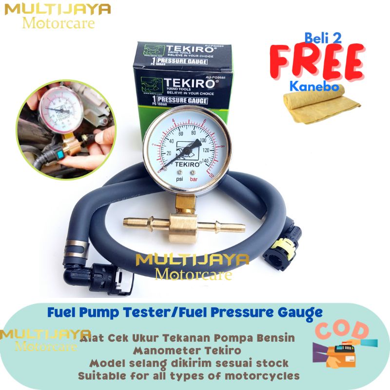 Fuel Pump Tester FPG Tekiro 6 x 8 Pressure Gauge UNIVERSAL 6x8 HONDA 6x6 Alat Cek Pengukur Tekanan Pompa Bensin Bahan Bakar Motor Injeksi FuelPumpTester