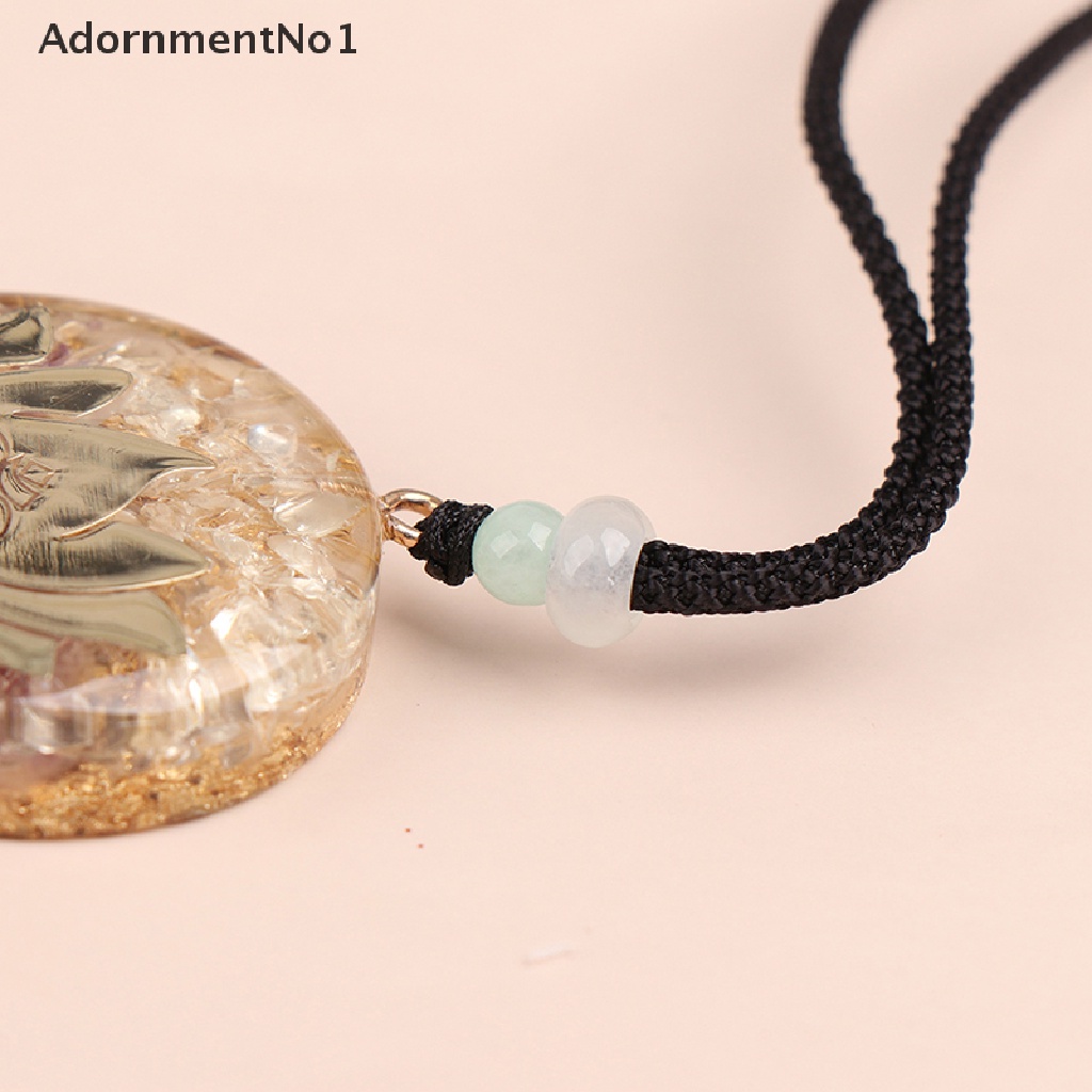 (AdornmentNo1) Orgonite Amethyst Liontin Lotus Orgonit Untuk Kalung / Yoga