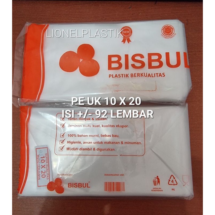 Plastik Pe / Plastik Es Batu / Plastik Bungkus Gula &amp; Santan Uk 10 x 20 / 12 x 25 / 15 x 30 Bisbul Oren