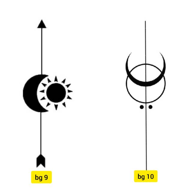 Tato Temporer garis lengan Stiker Tato Minimalis - BG