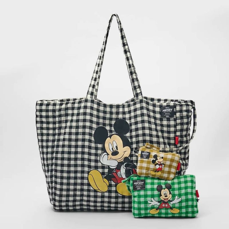 ZRA Mickey Mouse Disney Gingham Tote Bag