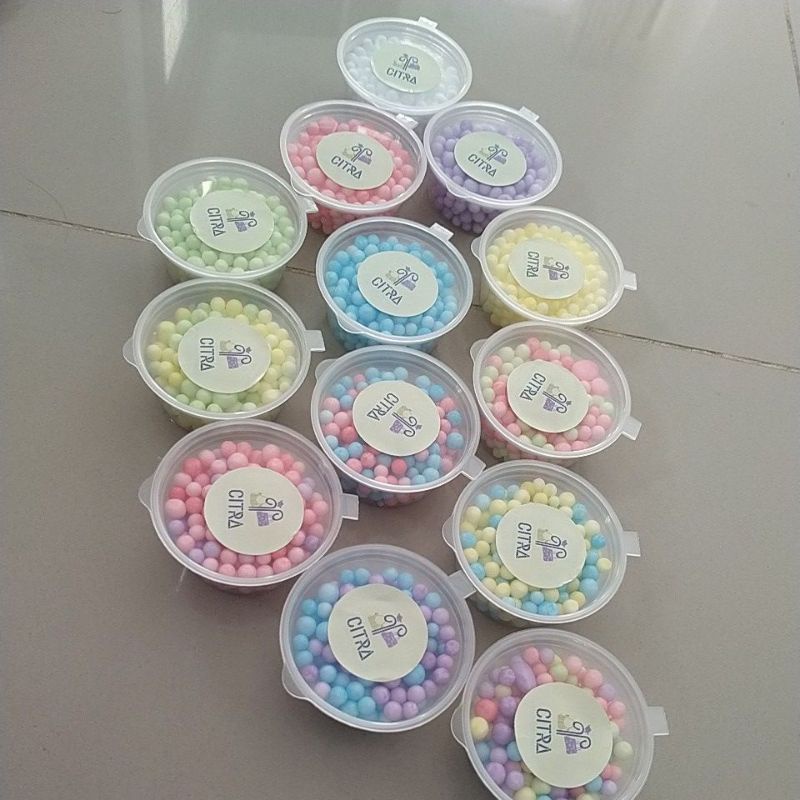 Foam hiasan slime isi cup 35 ml
