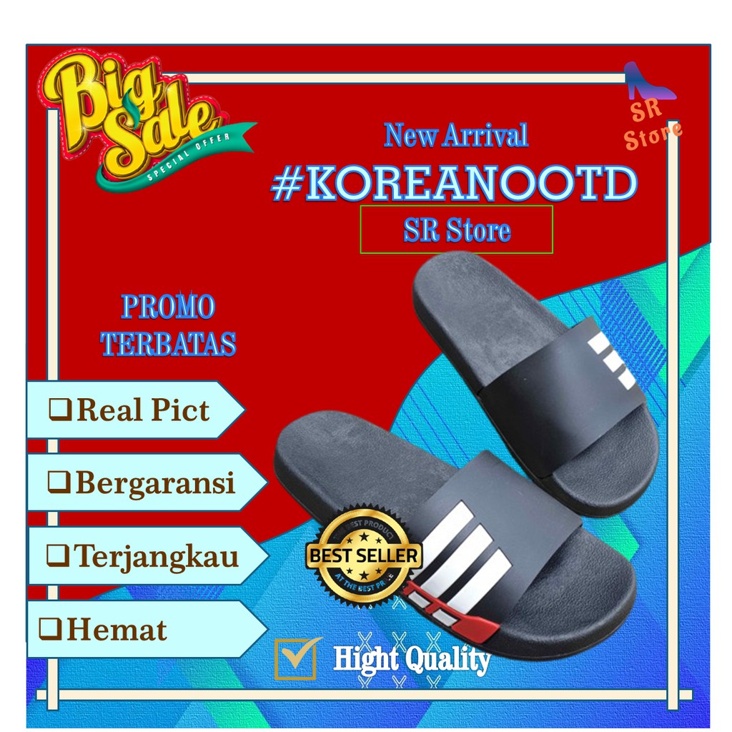 Sandal Sendal Selop Karet Pria  Laki laki slip on plastik rumahan nyaman santai berkualitas tebal