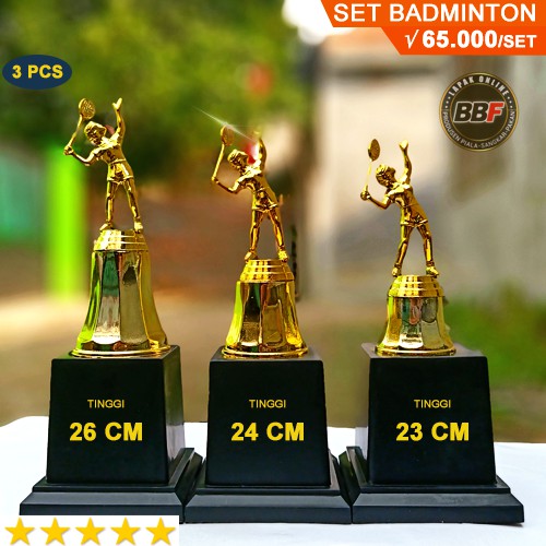 Piala badminton set juara 1 2 3 Shopee Indonesia Piala badminton set juara 1 2 3 Shopee Indonesia