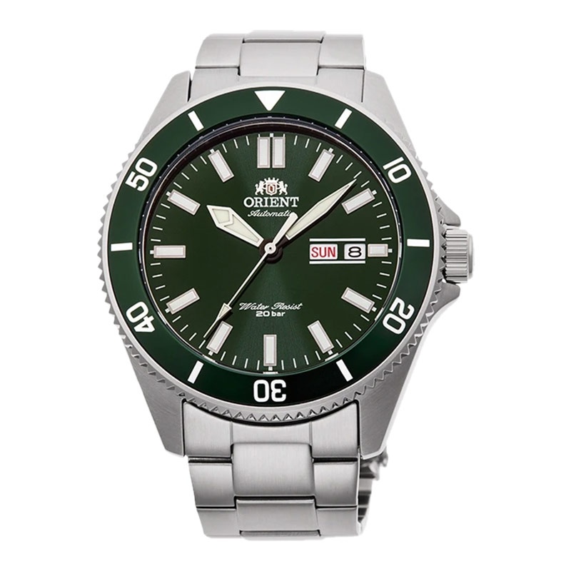 Jam Tangan Pria Orient Kanno RA-AA0914E Automatic Men Green Dial Stainless Steel Strap