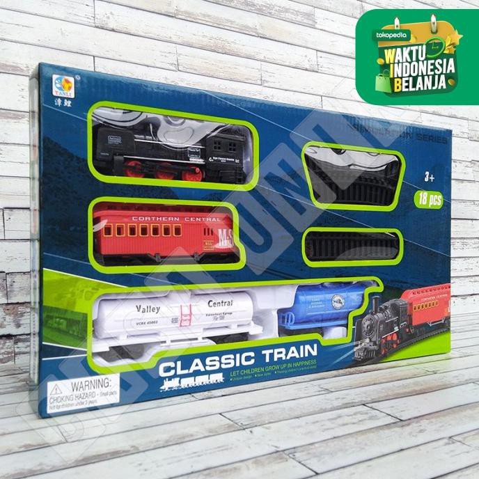 KERETA API BATERAI CLASSIC TRAIN TL24 | MAINAN ANAK TRAIN TRACK SET