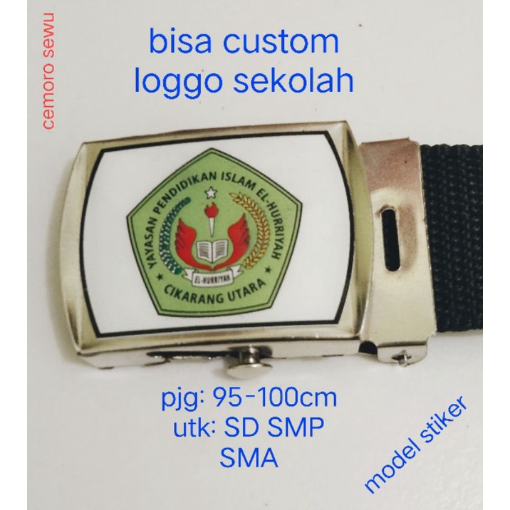 Custom loggo sekolah di ikat pinggang seragam sekolah SD,SMP,SMA,MI,MTS