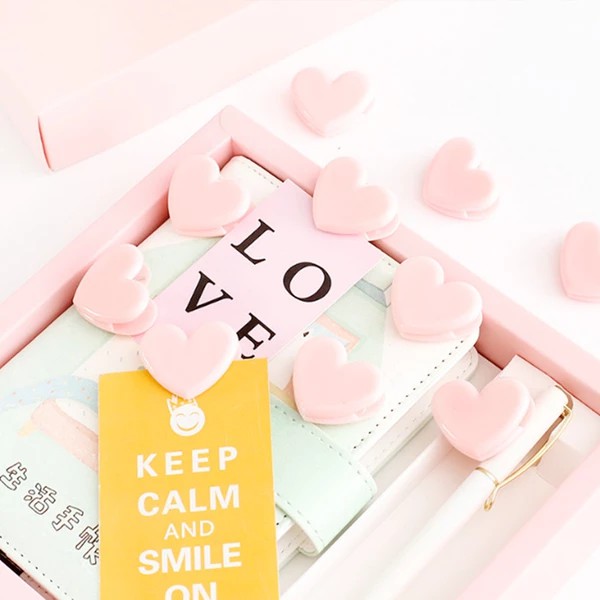 

paper clip hati kecil lucu heart pink