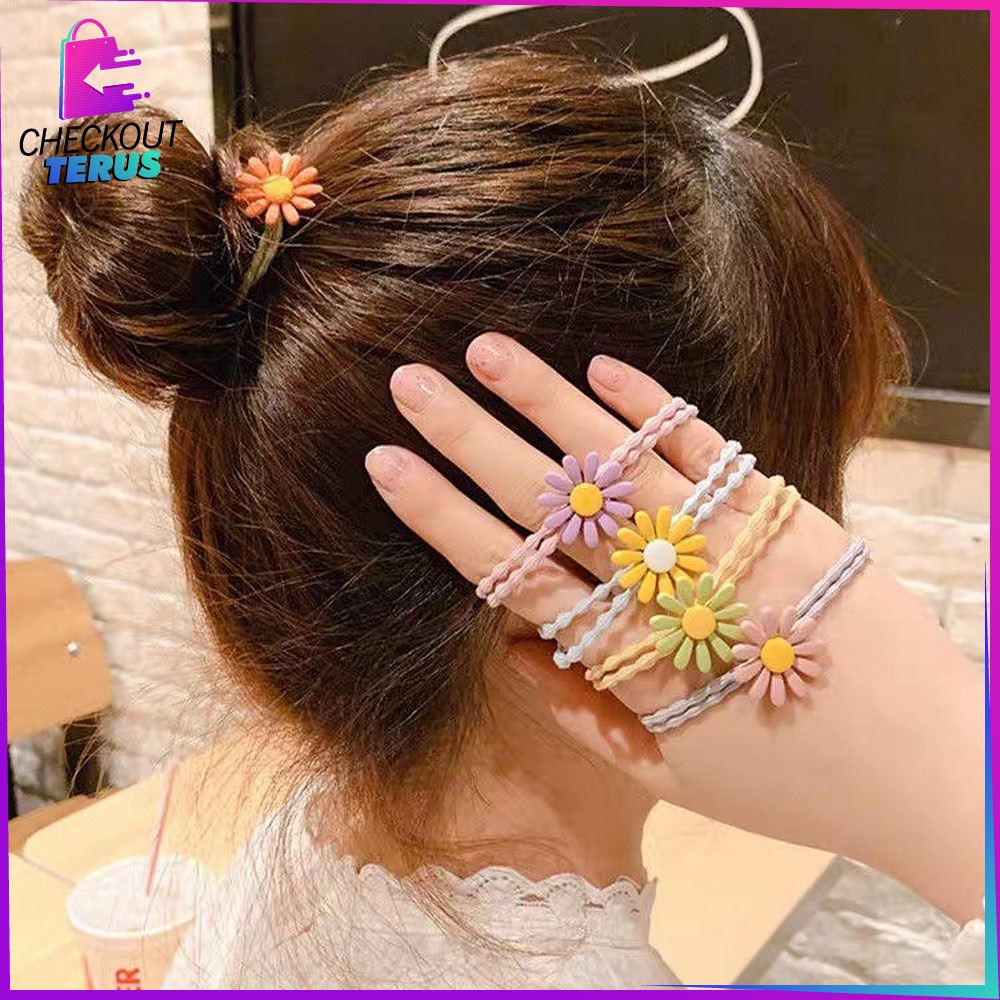 CT C330 C337 Karet Ikat Rambut Wanita Motif Kunciran Ikat Rambut Motif Bunga Kunciran Korea Style Kuncir Rambut Anak Ikat Rambut Anak Elastis