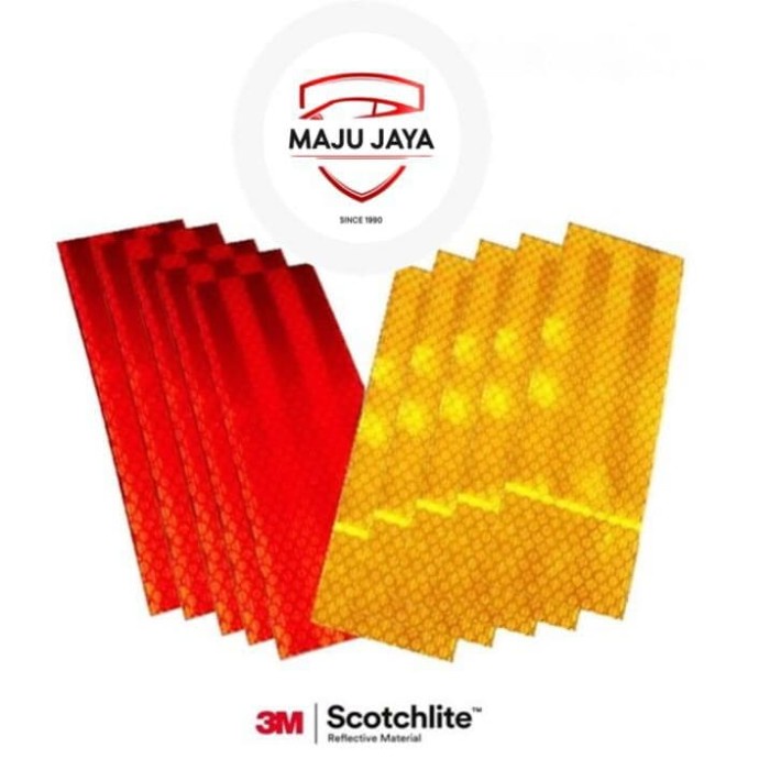 PS✨ Stiker Sticker 3M Reflektif Reflektor Mobil Box Truk Dishub KIR @100cm - Merah
