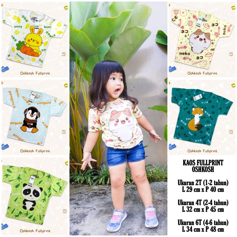 kaos anak fullprint oshkosh( combo )