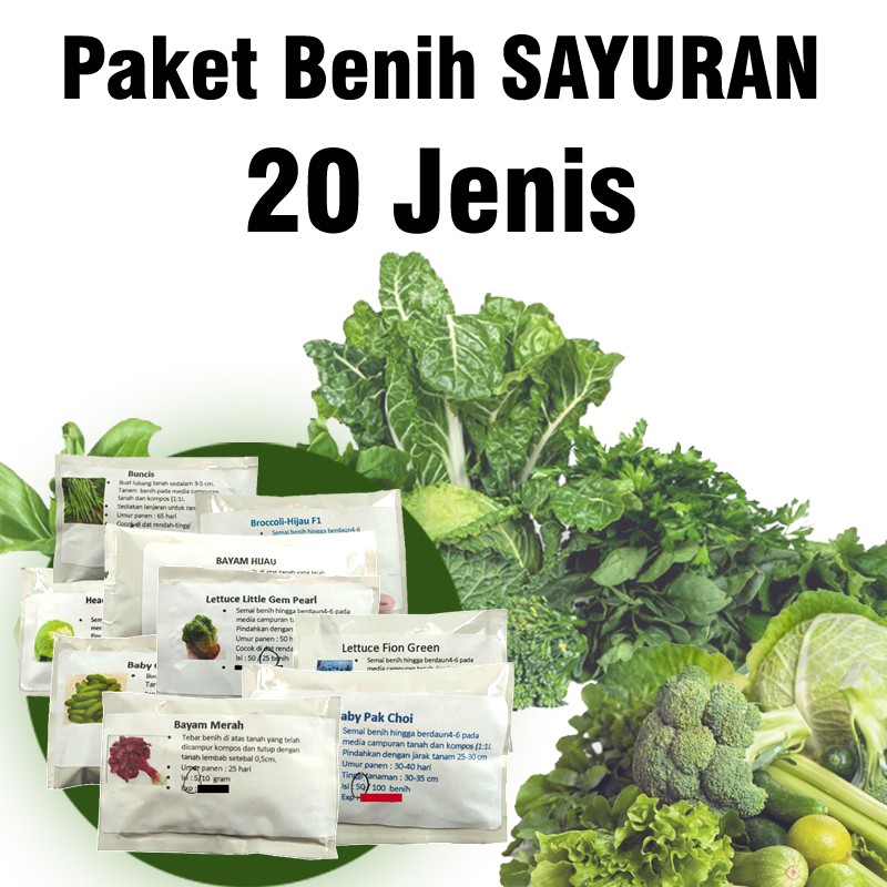 Jual Paket 20 Jenis Benih Bibit Sayur Cocok Untuk Hidroponik Lebih ...