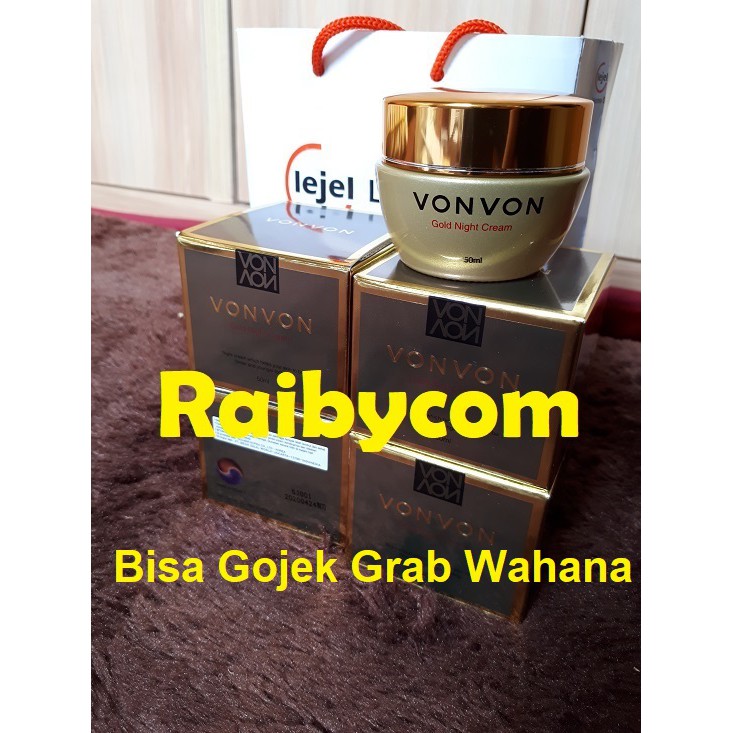 Vonvon 24K Gold Night Cream Krim Malam Asli Korea Ori Lejel Von Von