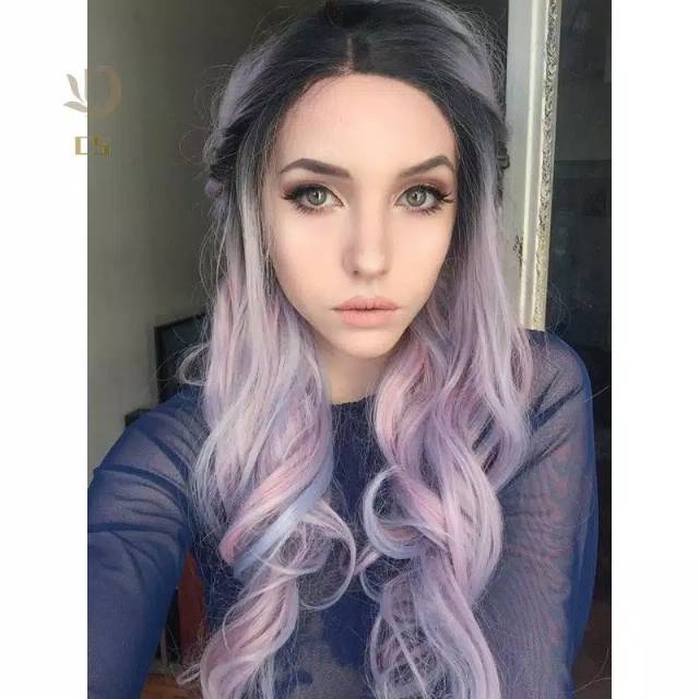 wig ombre ungu wig curly kode G1