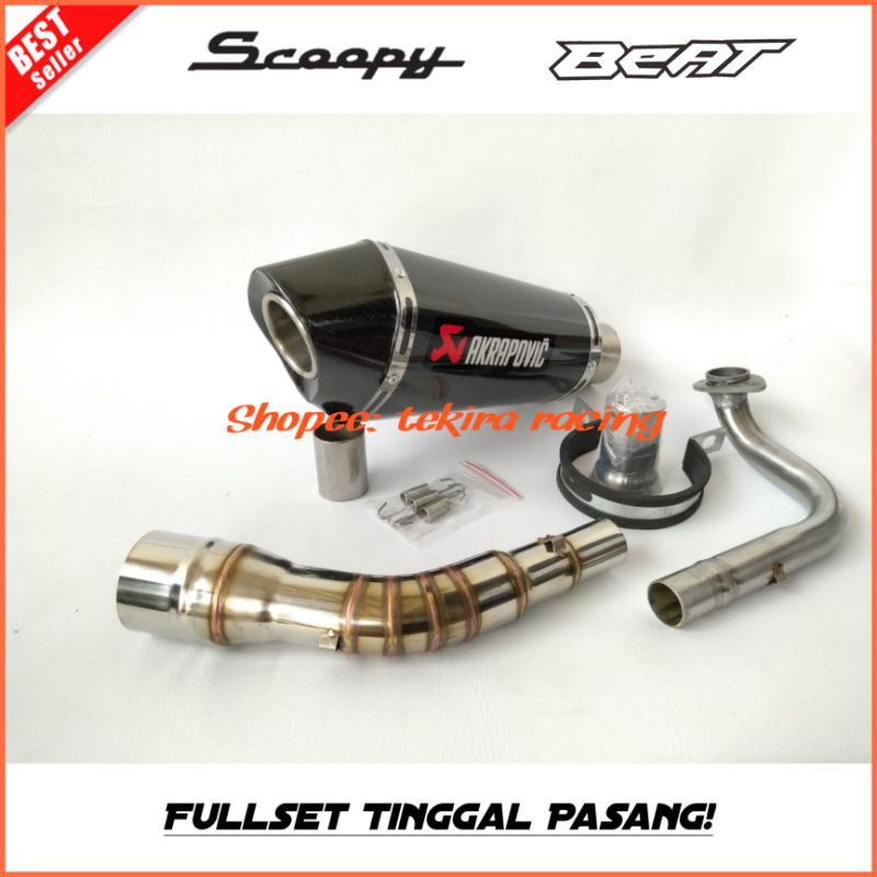 Knalpot Akrapovic Short Carbon Beat Karbu Fi Street 2020 Scoopy Fi Karbu 2021 Racing