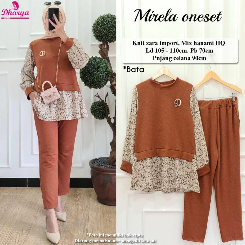 Setelan Wanita Muslimah Kekinian Mirela One Set by Dharya Hijab Fashion Solo-5