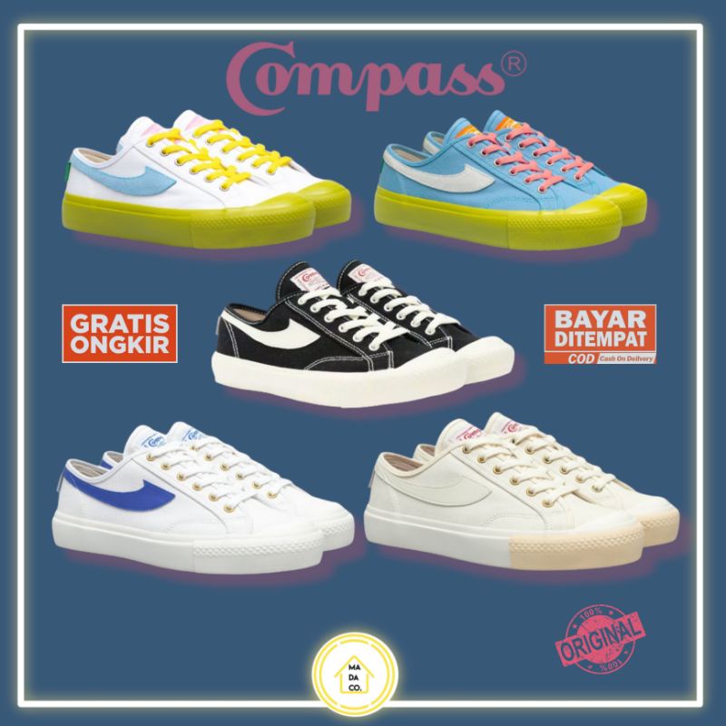 Compass Gazelle Low White Blue | Cream | Black White | Matcha Blue | Matcha White