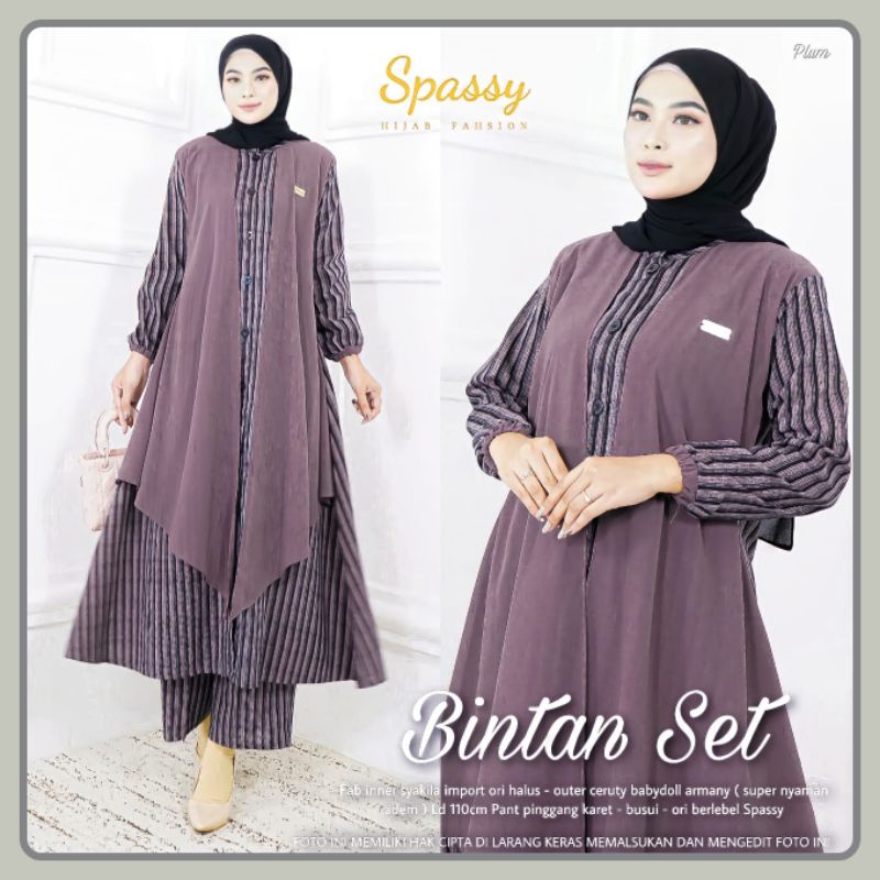 OFFICIAL STORE - BINTAN SET BY SPASSY HIJAB ORIGINAL - BAJU SET CELANA SPASSY TERBARU ORI