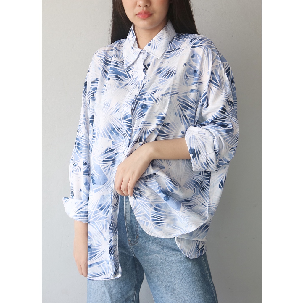 Ixora Daneen Oversized Shirt - Kemeja Wanita Oversize Lengan Panjang