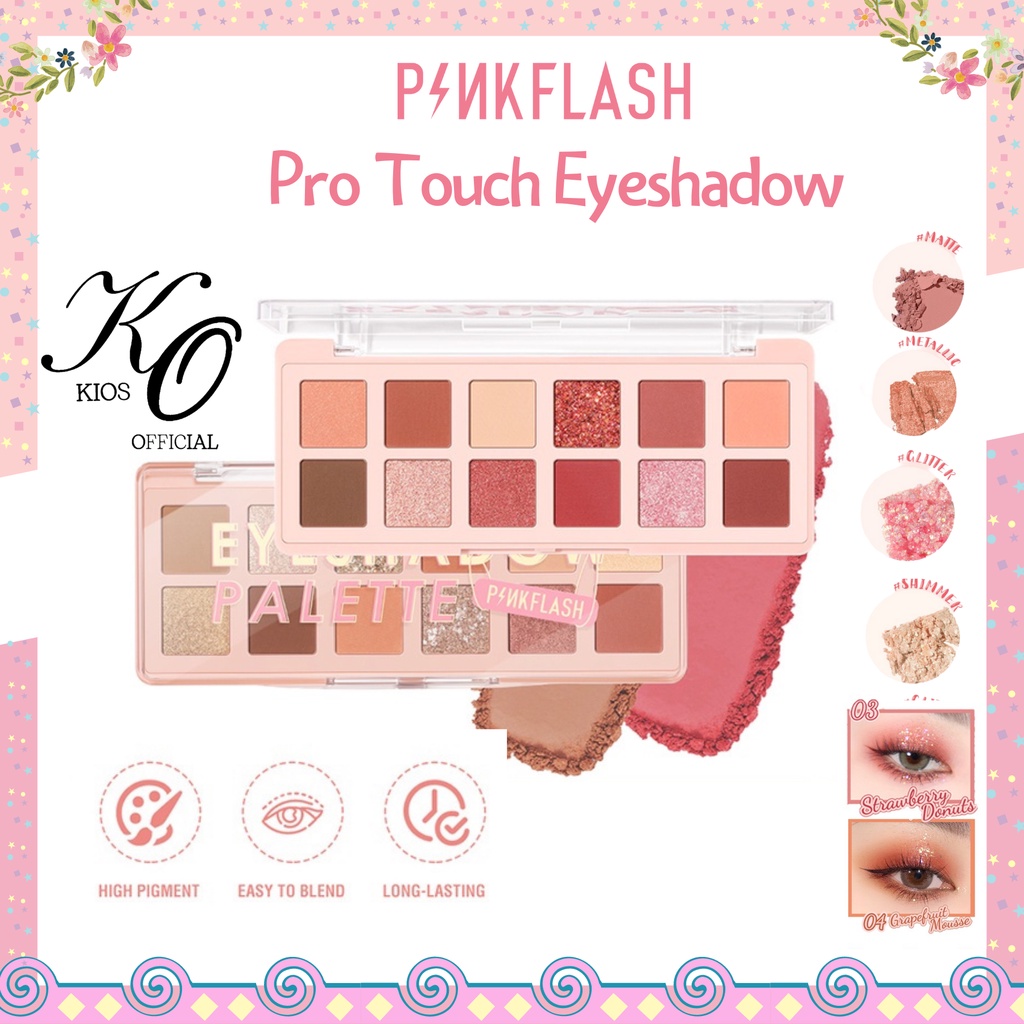 Pinkflash Pro Touch Eyeshadow Palette | Pink Dessert 12 Shades Eyeshadow Palette