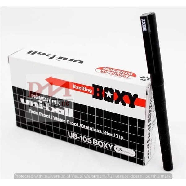 

Pulpen Boxy Uniball Boxy Uni Ball 0.5mm Hitam Biru UB-105