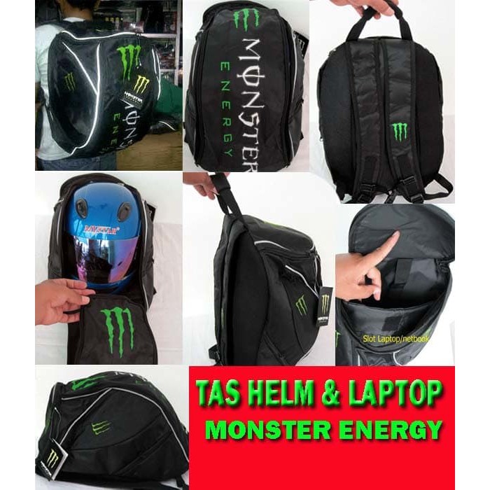Tas HELM IN - MONSTER ENERGY (-FULL/Half Helm)- [MTRBPK01001]