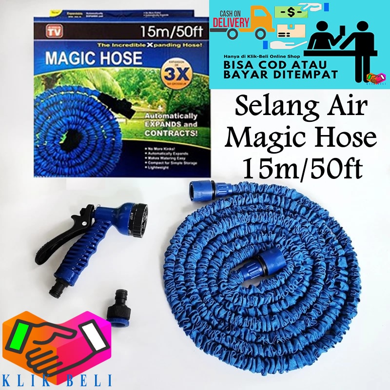 Magic Hose Selang Air Siram Taman Panjang 15 Meter / 22.5 Meter / 30 Meter Flexible Selang Ajaib Kebun Rumah Cuci Mobil Elastis