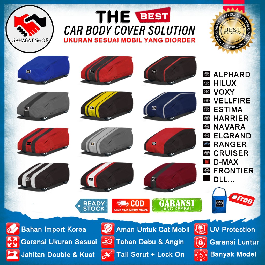 Cover Mobil Alphard Vellfire Hilux Estima Harrier Voxy Navara Ford Ranger Sarung Tutup Mantel Penutup Jas Selimut/Slimut Tutupan Kerudung Mantol Outdoor Waterproof Anti Air 2022