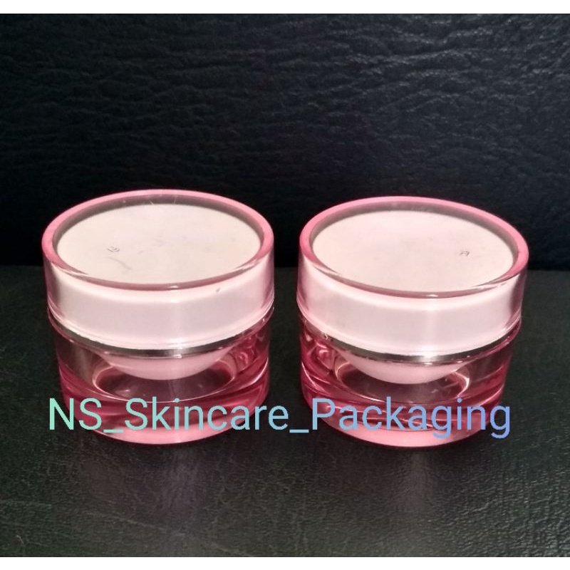 Pot acrylic 10gr pink transparant / pot akrilik 10 gr pink