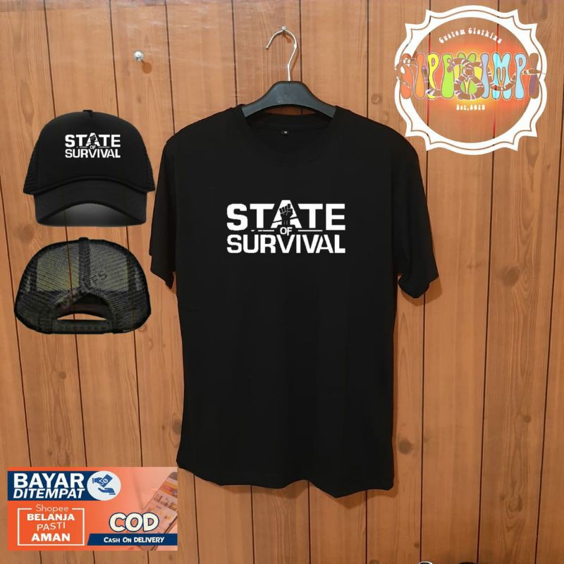 kaos STATE OF SURVIVAL bonus topi/DISTRO PREMIUM