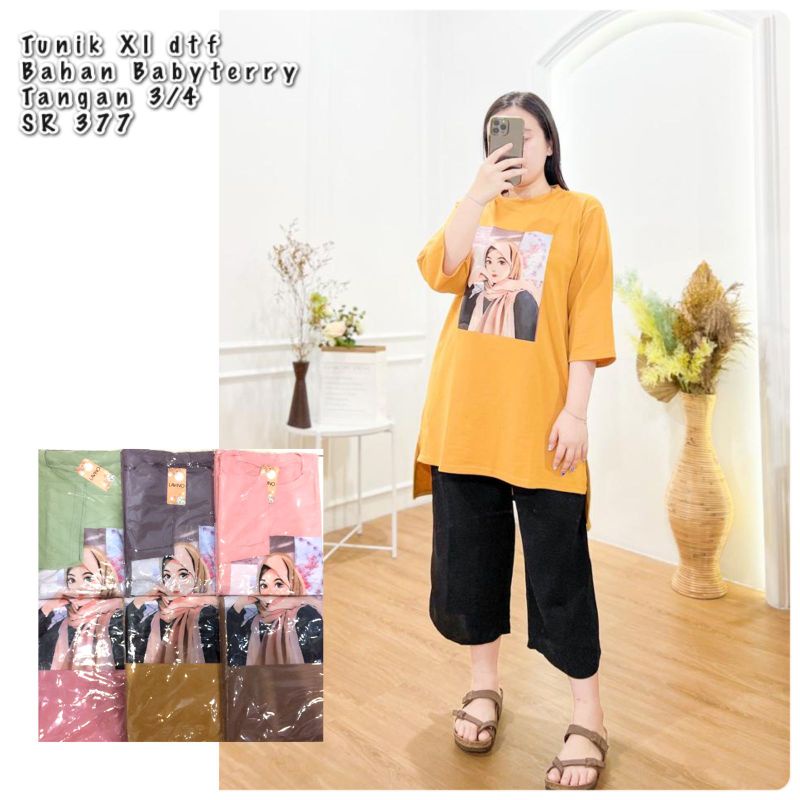 tunik jumbo/oversize bahan BABY TERRY impor terbaru (depanpendek,belakngpanjang)