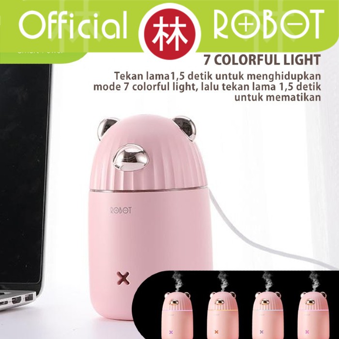 Robot RT-H01 Humidifier Diffuser Little Cool Bear Gradient Light USB