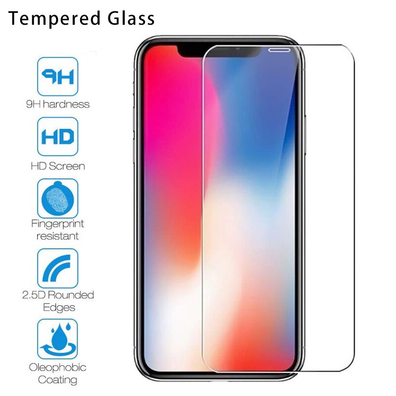 Pelindung Layar Tempered Glass Untuk Iphone Xs Max Xr X 6 6s Plus Se 2020 7 8 Plus 11 12 Pro Max Mini