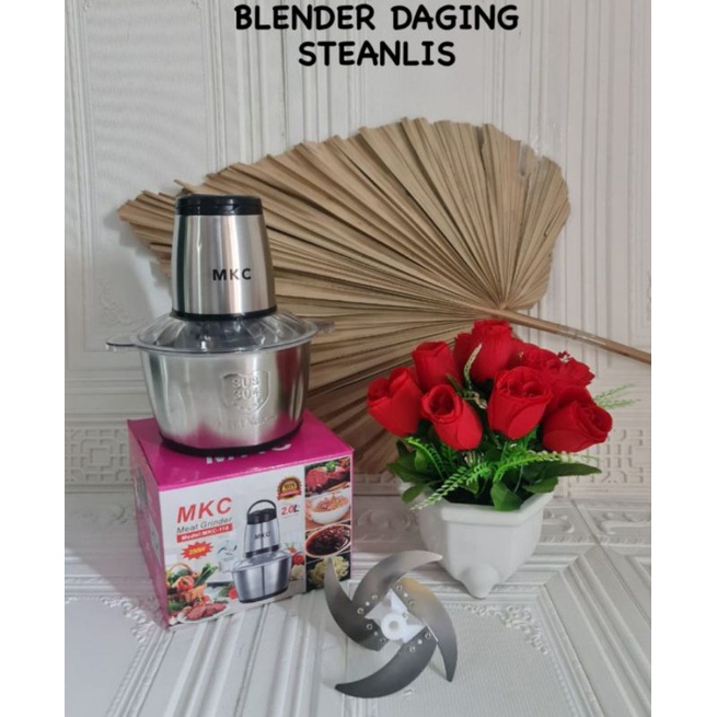 Blender Chopper Daging Gilingan Bumbu Electric Grinder Stainless Steel 250 watt