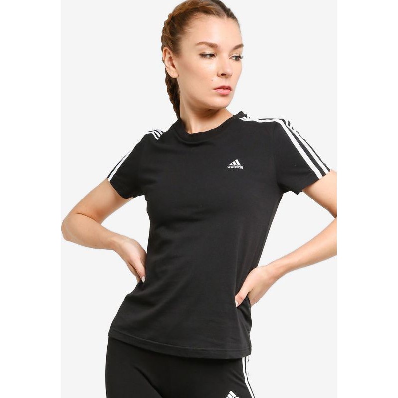 ADIDAS 3 STRIPE TEE BLACK