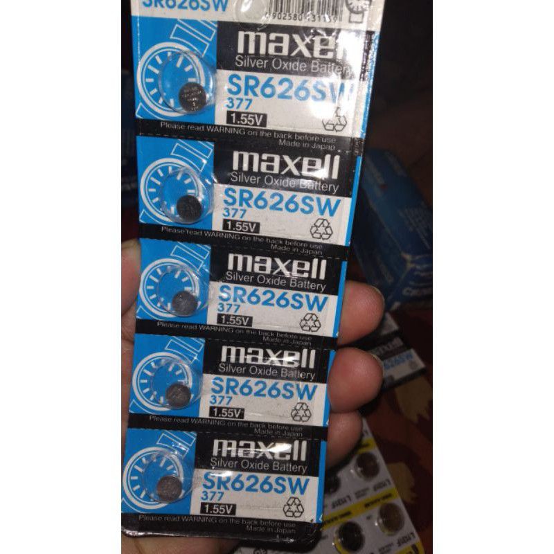 BATERAI MAXELL377  SR 626 SW  ORIGINAL BATRE JAM TANGAN MAXELL 377 SR 626 SW ORIGINAL