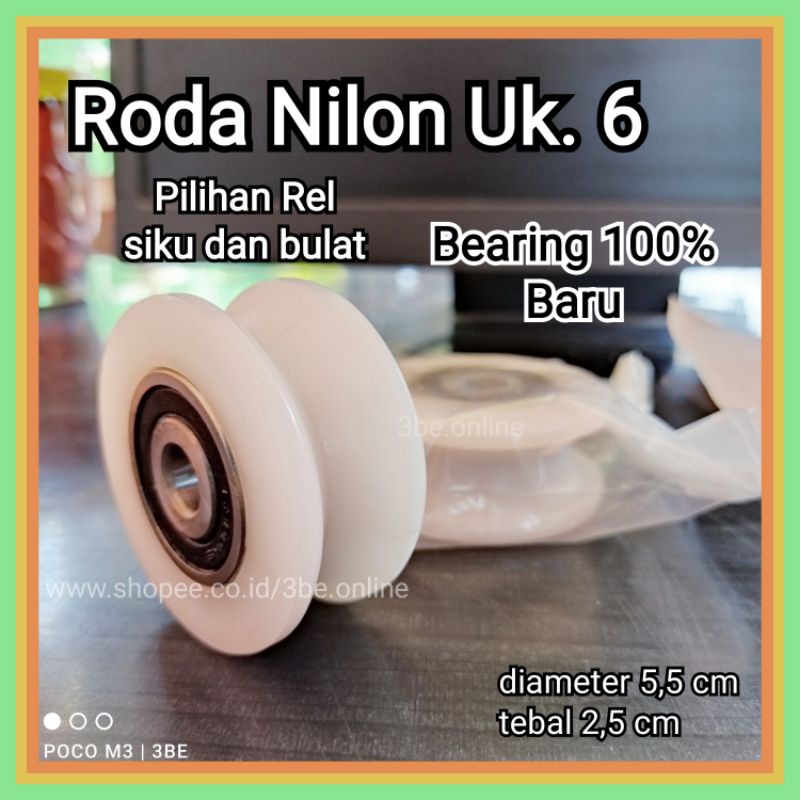 Jual Roda Pagar Nilon Tanpa Rumah Uk 6cm Bearing Baru Pintu Besi Stainless Dorong Lipat 8900