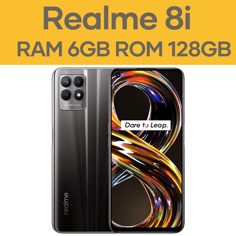 REALME 8i 4/64GB 6/128GB NEW GARANSI RESMI REALME SERVICE INDONESIA COD-8i 6/128 Black
