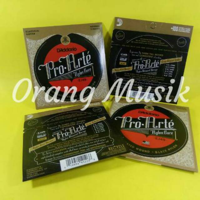 Senar Gitar Black Nylon D Addario EJ49 - Classical Guitar