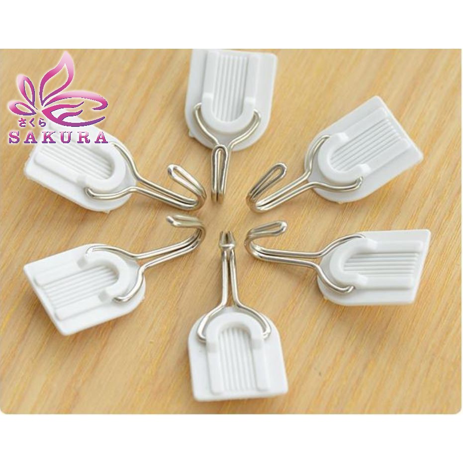 Isi 6 pcs Gantungan Hook Kail Barang Baju Tempel Dinding-SOSOYO